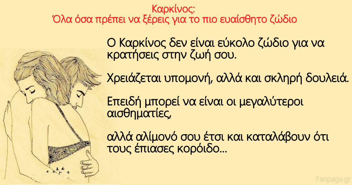 Ζώδιο Καρκίνος: Όσα πρέπει να ξέρεις για το πιο ευαίσθητο ζώδιο – Χρειάζεται υπομονή